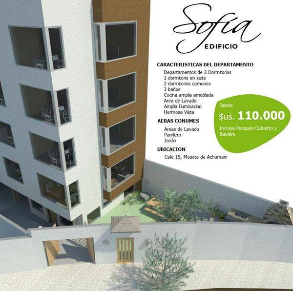 Departamento en VentaMeseta de Achumani calle 15 3 dormitorios 3 baños 1 parqueos Foto 2