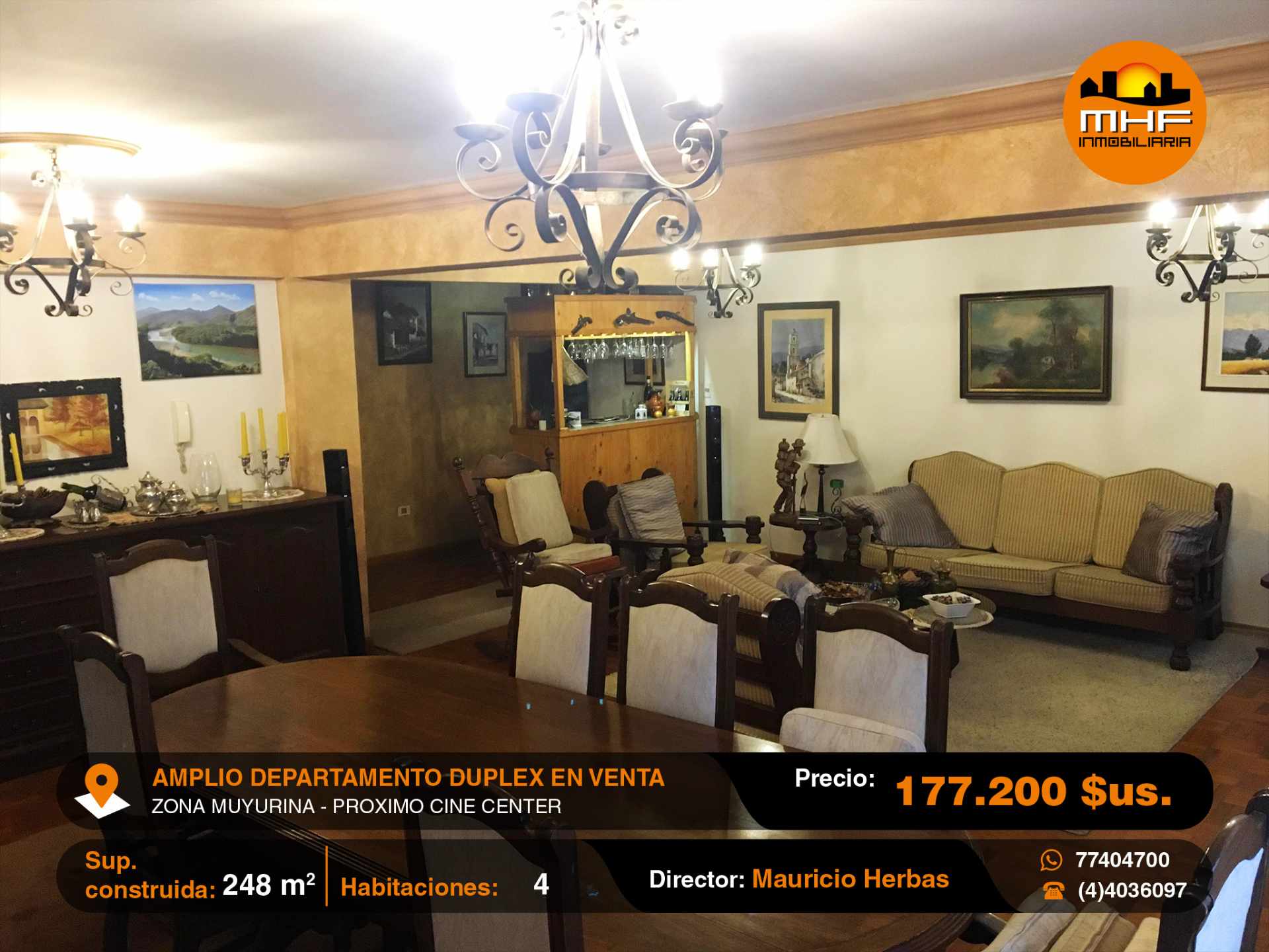 Departamento en Muyurina en Cochabamba 4 dormitorios 4 baños 2 parqueos Foto 1