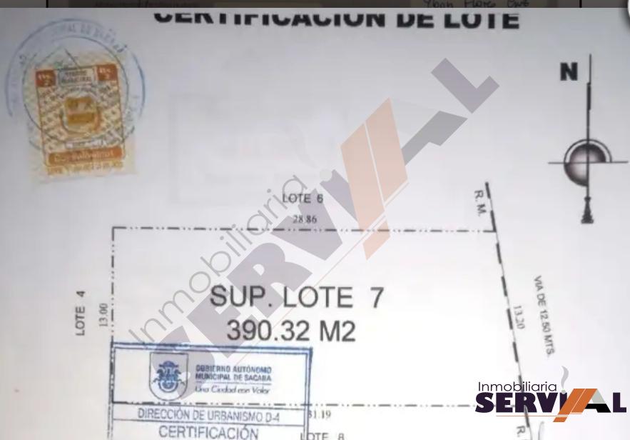 Terreno TERRENO AMPLIO SECTOR UDABOL K 8 SACABA, 390 MTS, AMURALLADO Foto 2