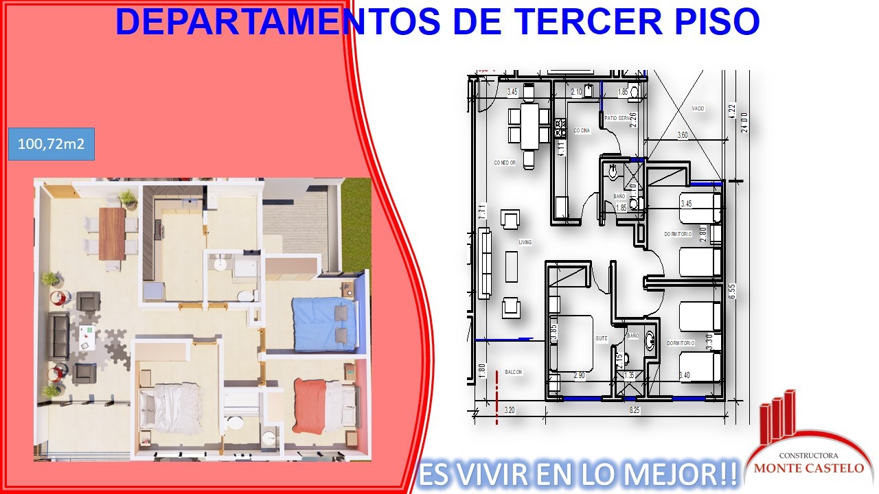 Edificio en Entre 3er y 4to anillo Norte en Santa Cruz de la Sierra 3 dormitorios 2 baños 1 parqueos Foto 2