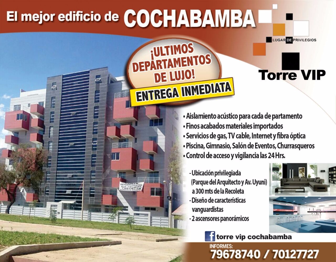 Departamento en Tupuraya en Cochabamba 3 dormitorios 4 baños 1 parqueos Foto 1