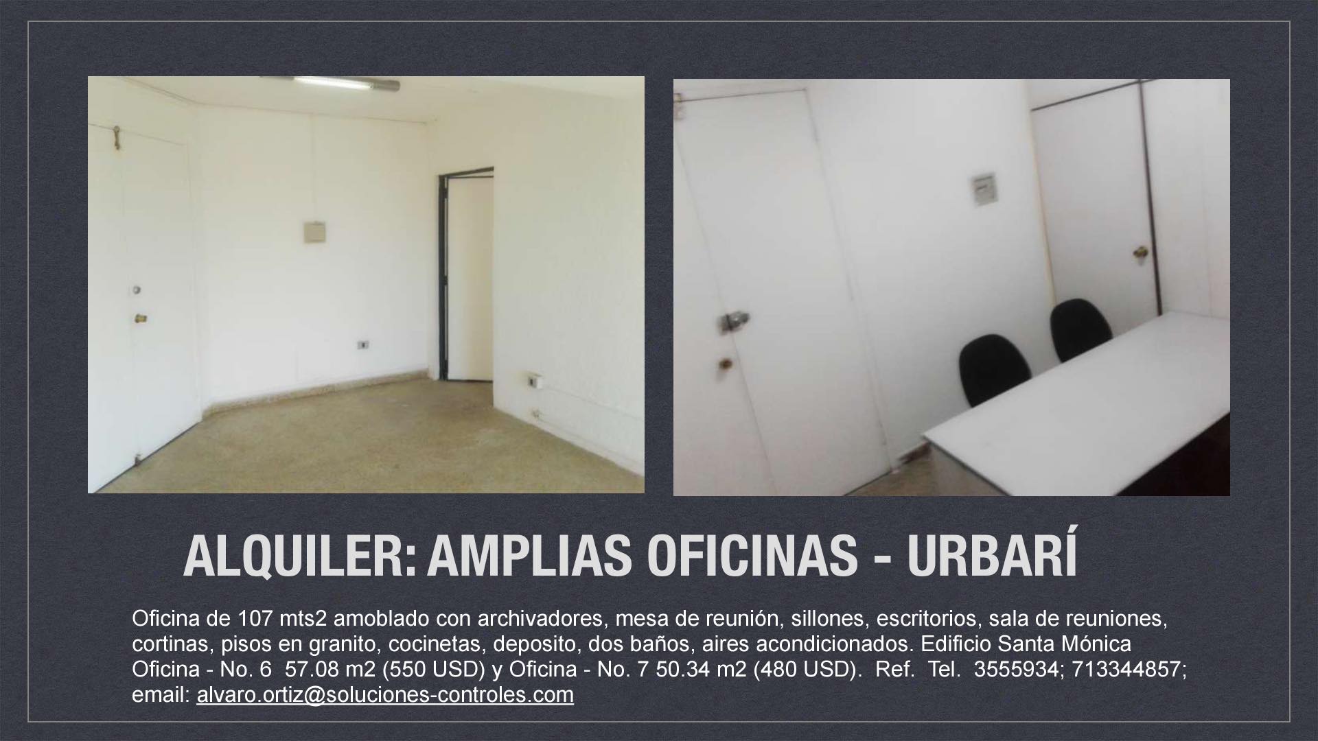 Oficina en AlquilerUrbari - Edificio Santa Mónica - Av. Pirai, Esq. Aruma. 5 dormitorios 2 baños 8 parqueos Foto 8