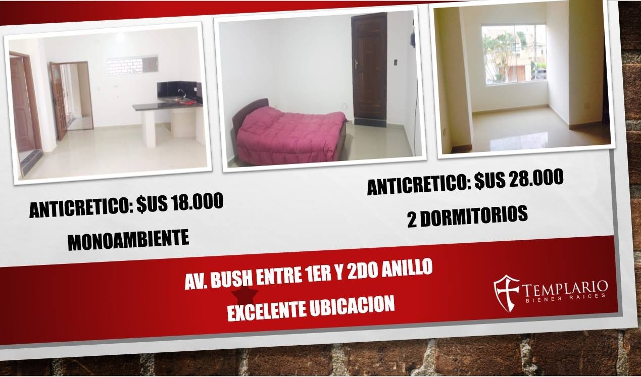 Departamento en AnticréticoAv. Bush entre 1er y 2do Anillo  2 dormitorios 2 baños  Foto 1