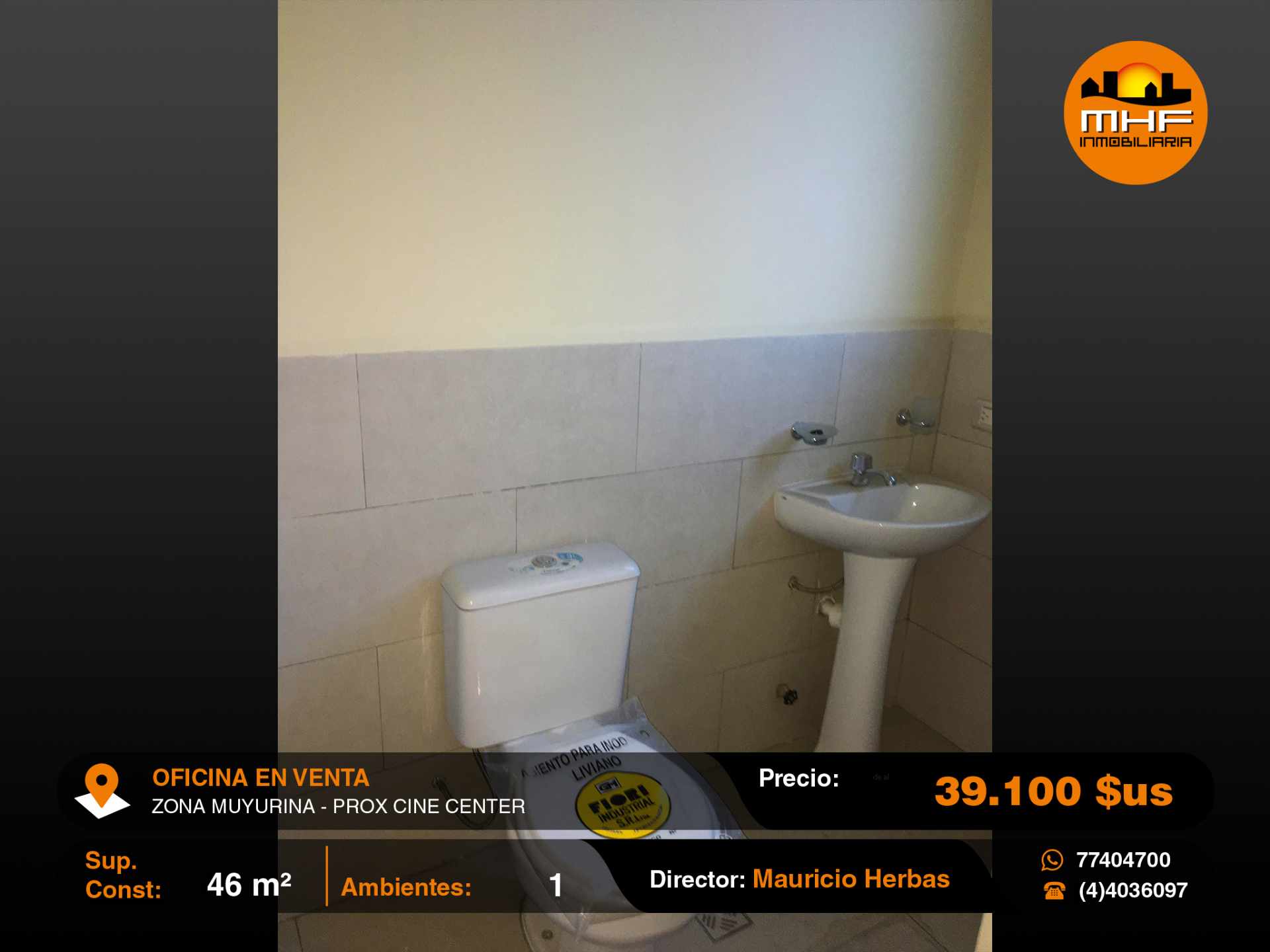 Oficina en Muyurina en Cochabamba 1 dormitorios 1 baños  Foto 2