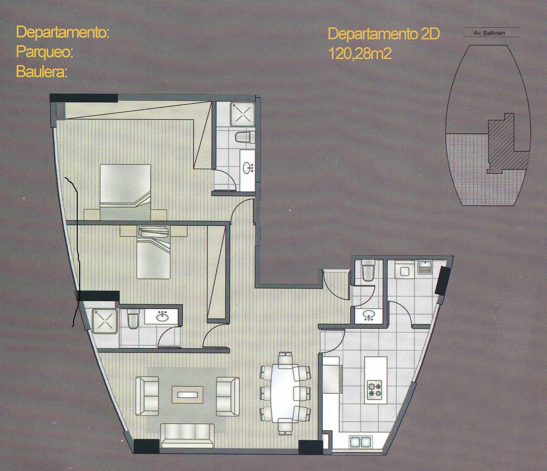 Departamento en VentaAv Ballivian #526 entre calle 11 y 12, Calacoto  Foto 3