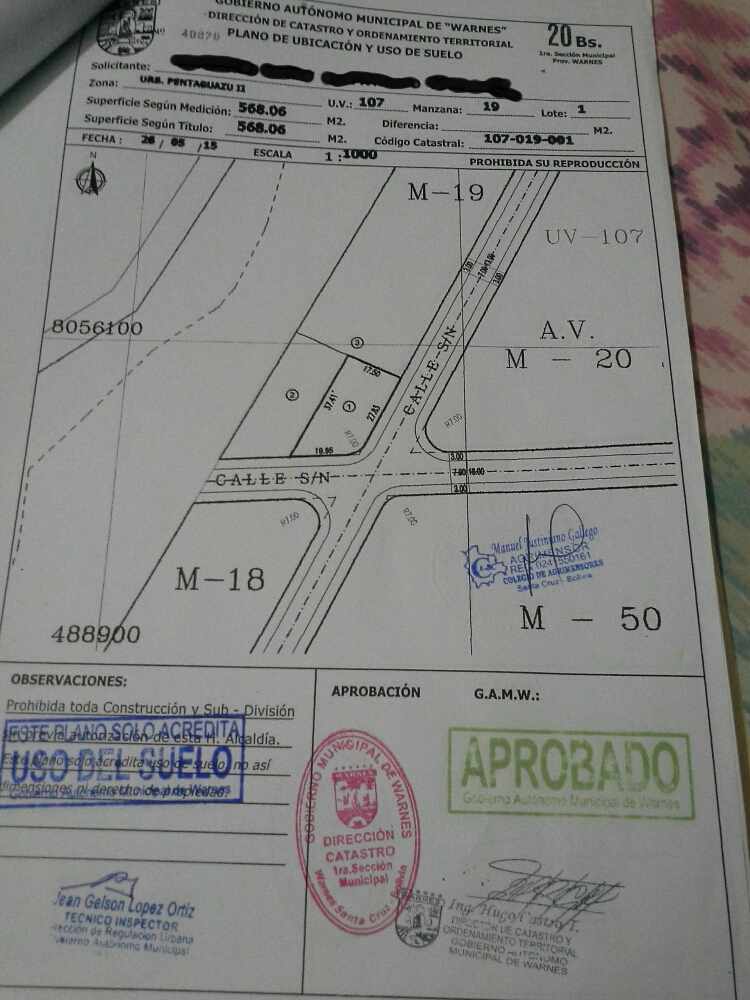 Terreno Pentaguazu II, UV 107, M19, lote 1, Warnes, Santa Cruz Foto 5