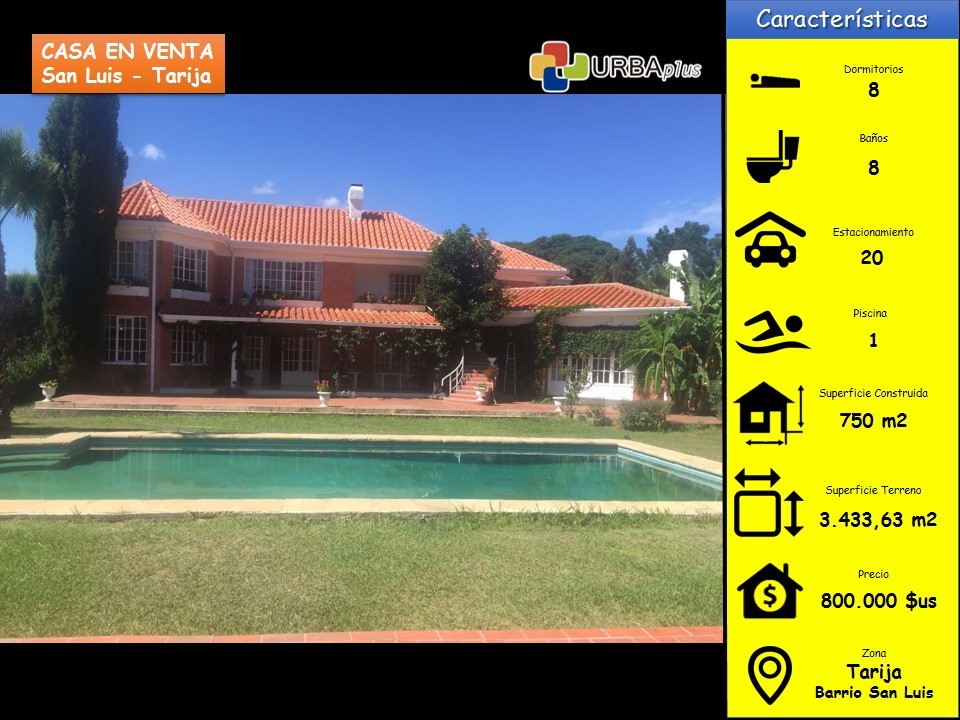 Casa en San Luis en Tarija 7 dormitorios 8 baños 20 parqueos Foto 1