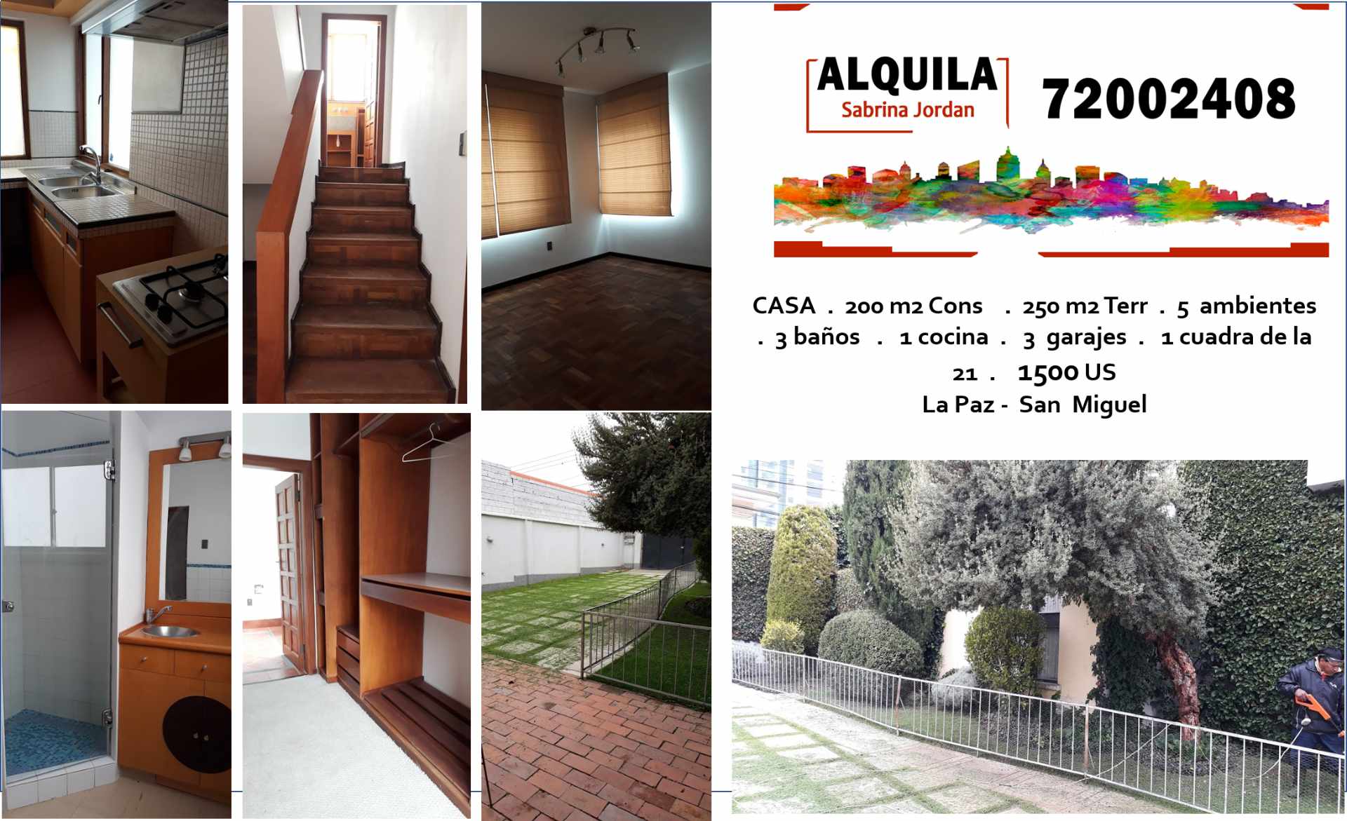 Casa en Los Pinos en La Paz 2 dormitorios 3 baños 3 parqueos Foto 1