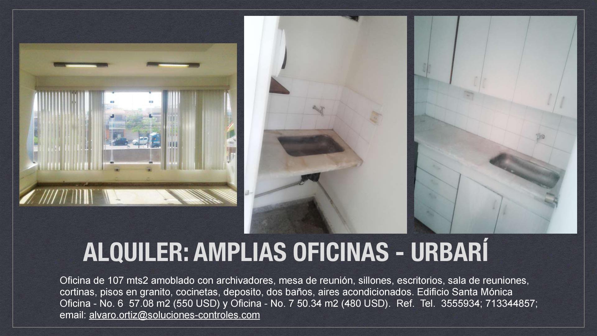 Oficina en AlquilerUrbari - Edificio Santa Mónica - Av. Pirai, Esq. Aruma. 5 dormitorios 2 baños 8 parqueos Foto 6