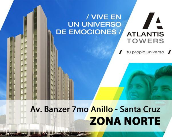 Departamento en VentaCONDOMINIO ATLANTIS - 7 ANILLO FRENTE AL HIPERMAXI SUPER CENTER 6TO PISO A ESTRENAR  2 dormitorios 2 baños  Foto 2