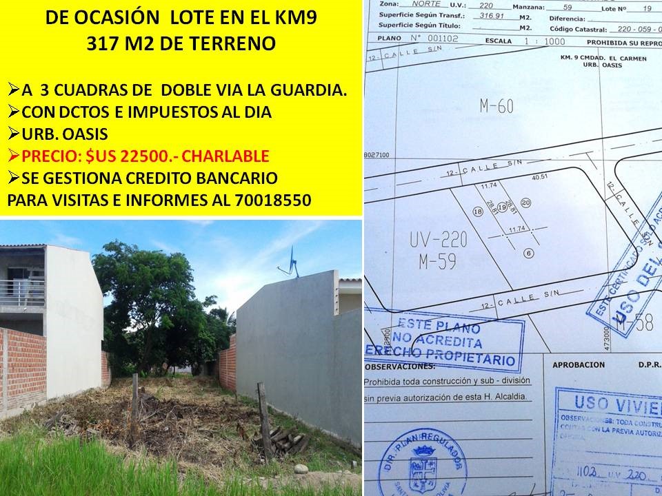 Terreno en VentaKM 9 DOBLE VIA LA GUARDIA    Foto 1