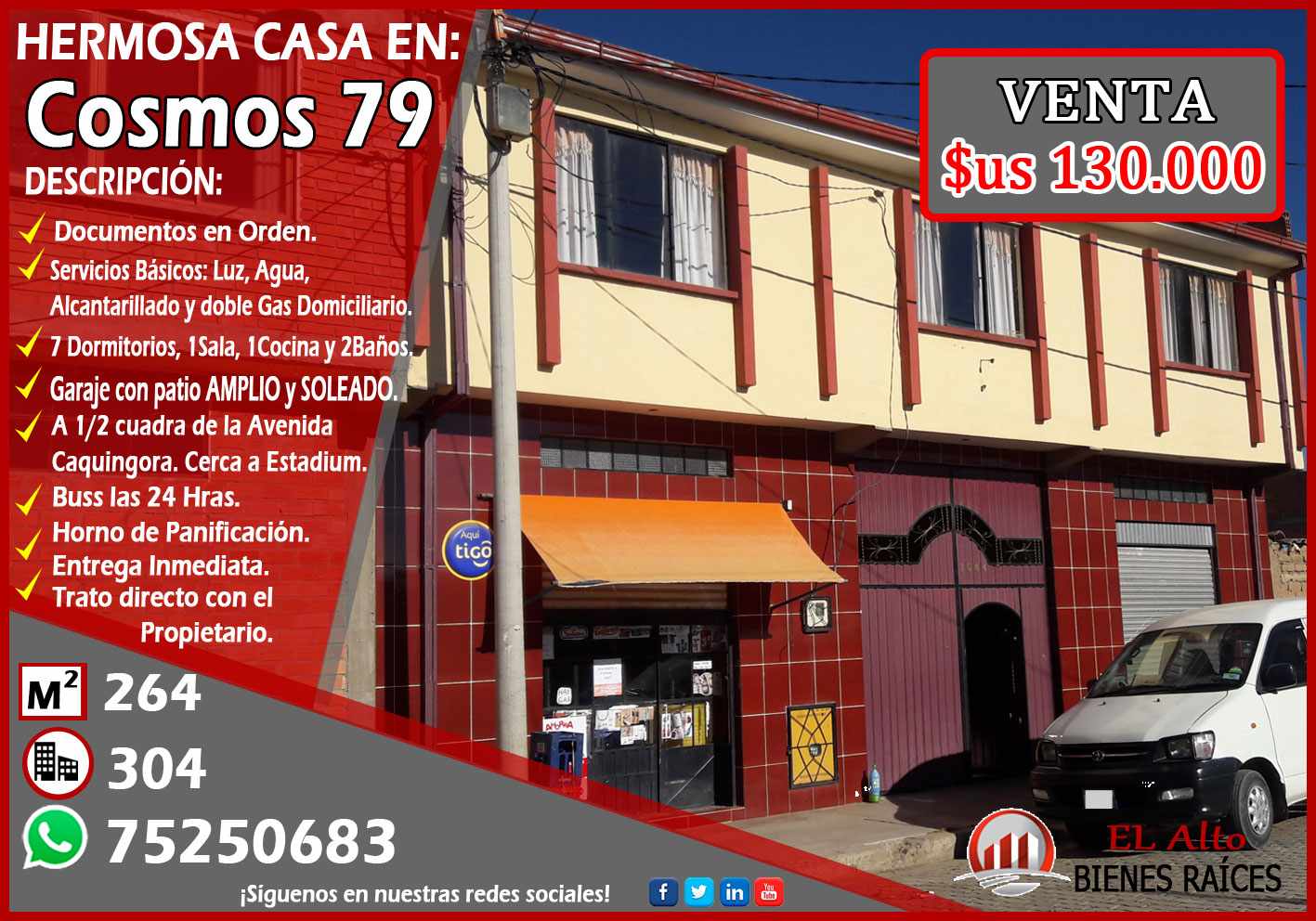Casa en Villa Adela en El Alto 7 dormitorios 2 baños 1 parqueos Foto 1