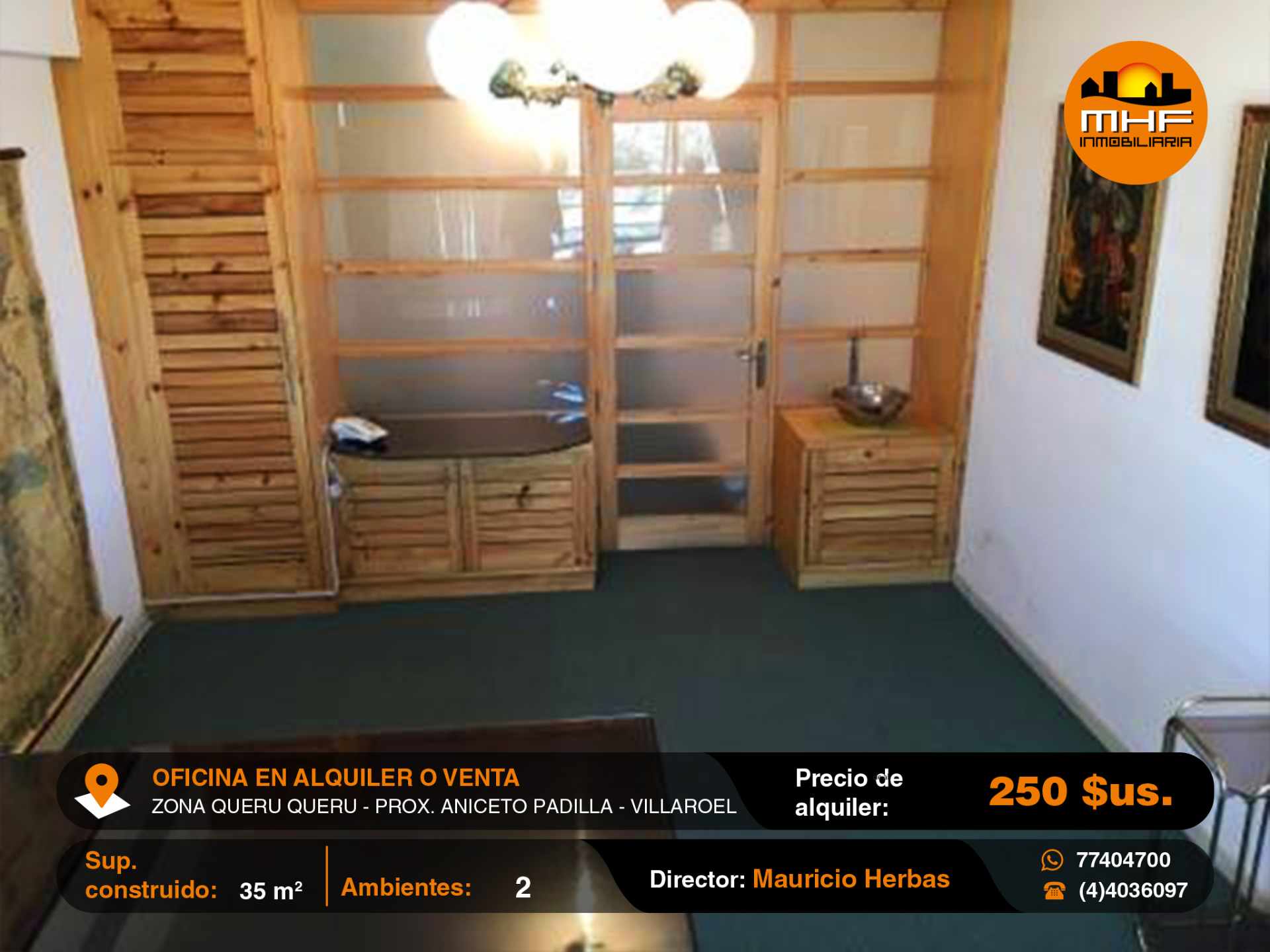 Oficina en Queru Queru en Cochabamba 2 dormitorios 1 baños  Foto 2