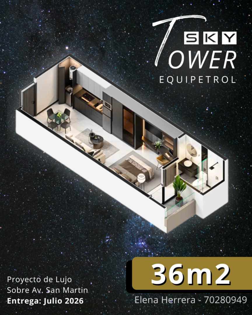Departamento en VentaEQUIPETROL, Edificio SKY Tower, sobre av San Martin frente al Hotel Yotau 1 dormitorios 1 baños  Foto 8