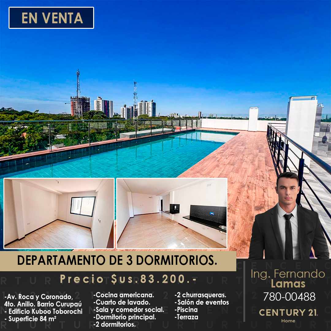 Departamento en VentaAv. Roca y Coronado, 4to. Anillo. Barrio Curupaú, calle Chuturubices. Foto 1