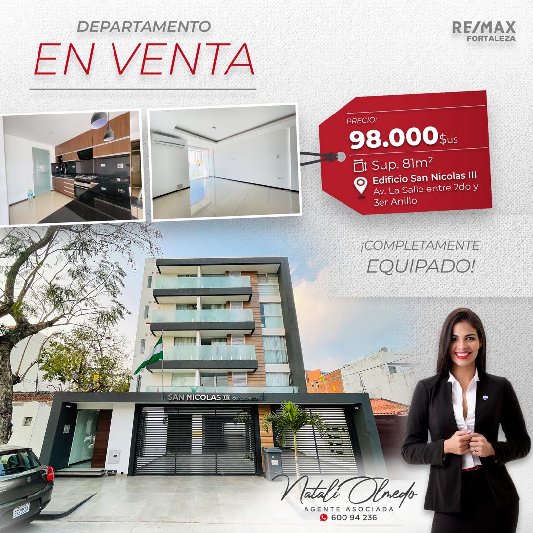 Departamento en VentaEdificio San Nicolas III 2 dormitorios 2 baños 1 parqueos Foto 1