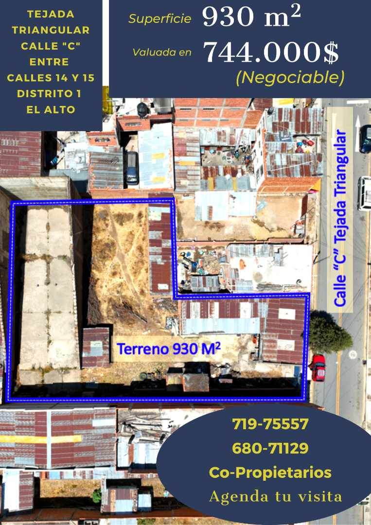 Terreno Calle “C” Tejada Triangular entre Calles 14 y 15, zona Tejada Triangular, Distrito 1 El Alto.  Foto 3