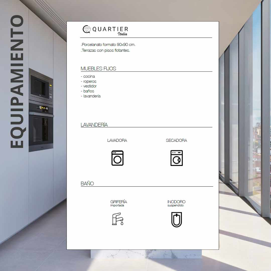 Departamento en VentaQUARTIER ITALIA EQUIPETROL  Calle 8 oeste  3 dormitorios 4 baños  Foto 9