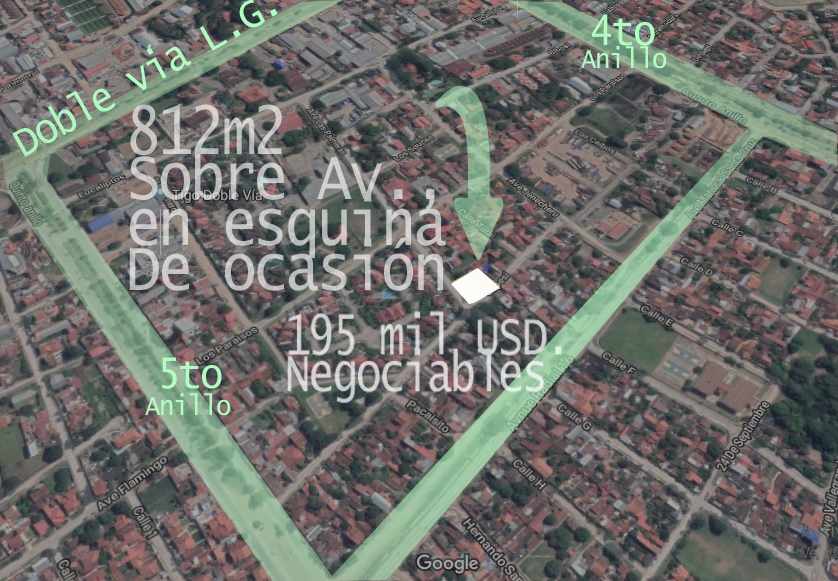 Terreno Z./Doble vía La Guardia, 4to-5to anillo, Av. Las Palmeras esq. Cupesí. Foto 1