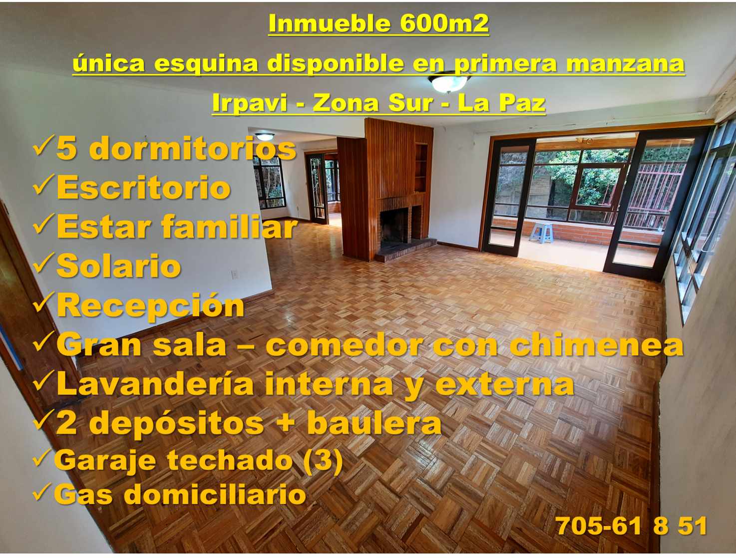 Casa Irpavi primera manzana en esquina norte
Av.Caballero #7000 esq calle 2 Foto 14