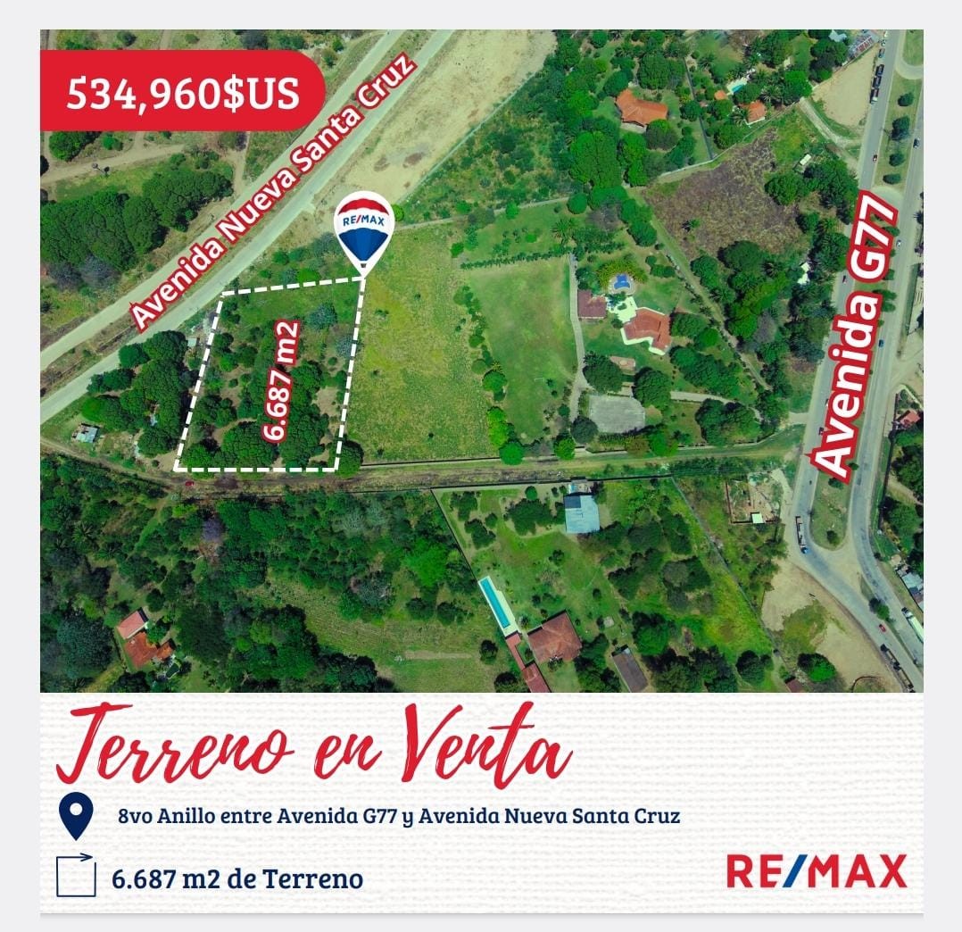 Terreno en Venta8vo Anillo entre Av. G77 y Av. Nueva Santa Cruz
 Foto 1