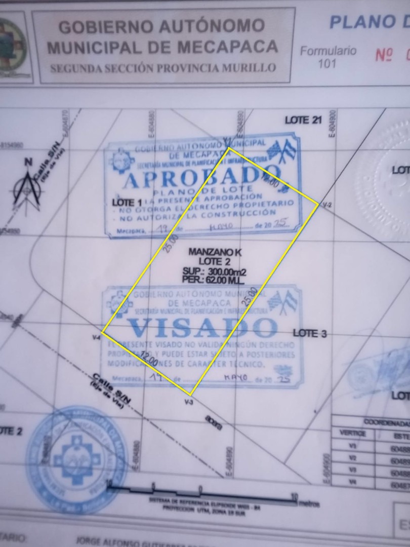 Terreno en VentaEx Fundo Avircato , Cantón Mecapaca, Urbanización “Villa Linda” Foto 3