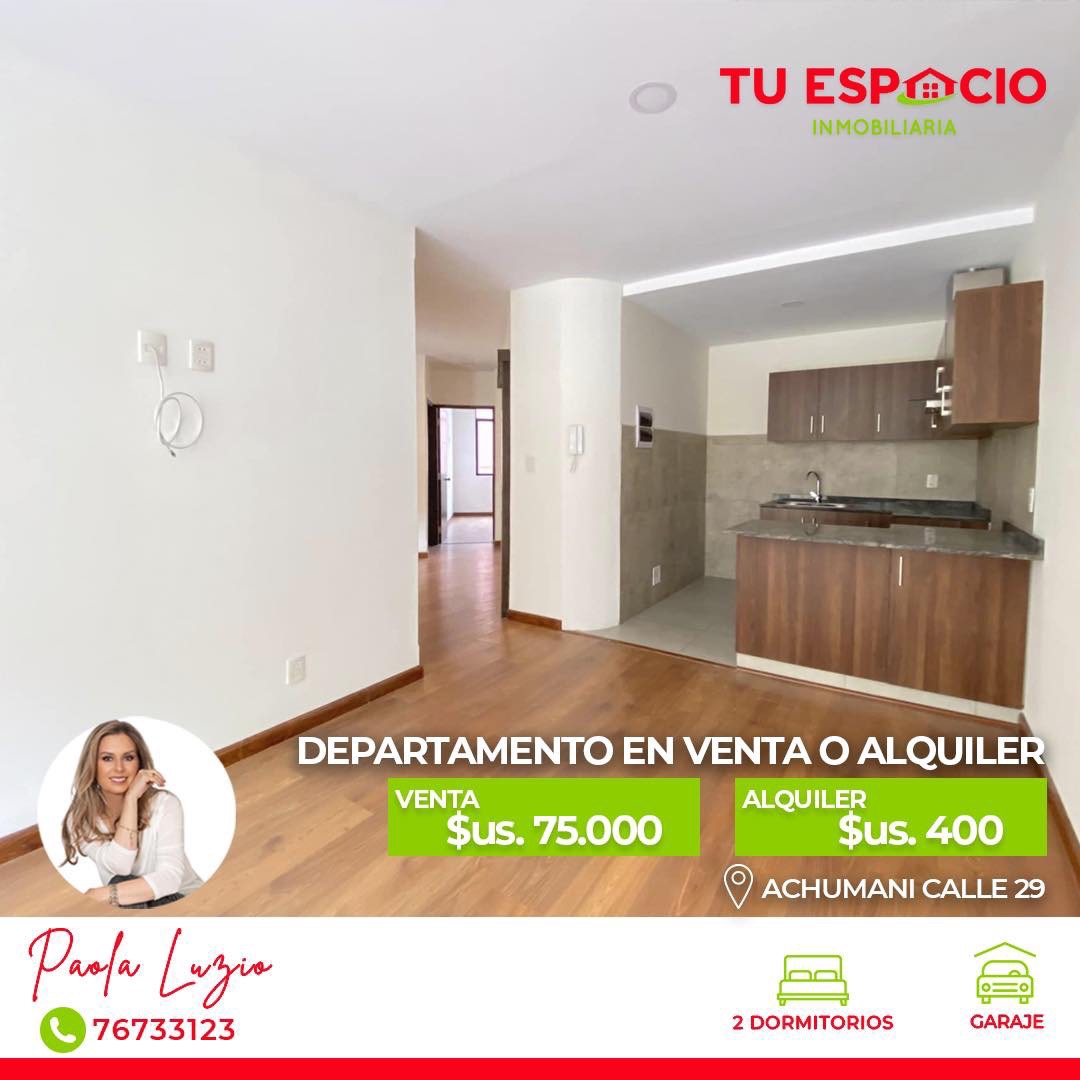 Departamento en VentaAchumani calle 29 2 dormitorios 2 baños 1 parqueos Foto 1
