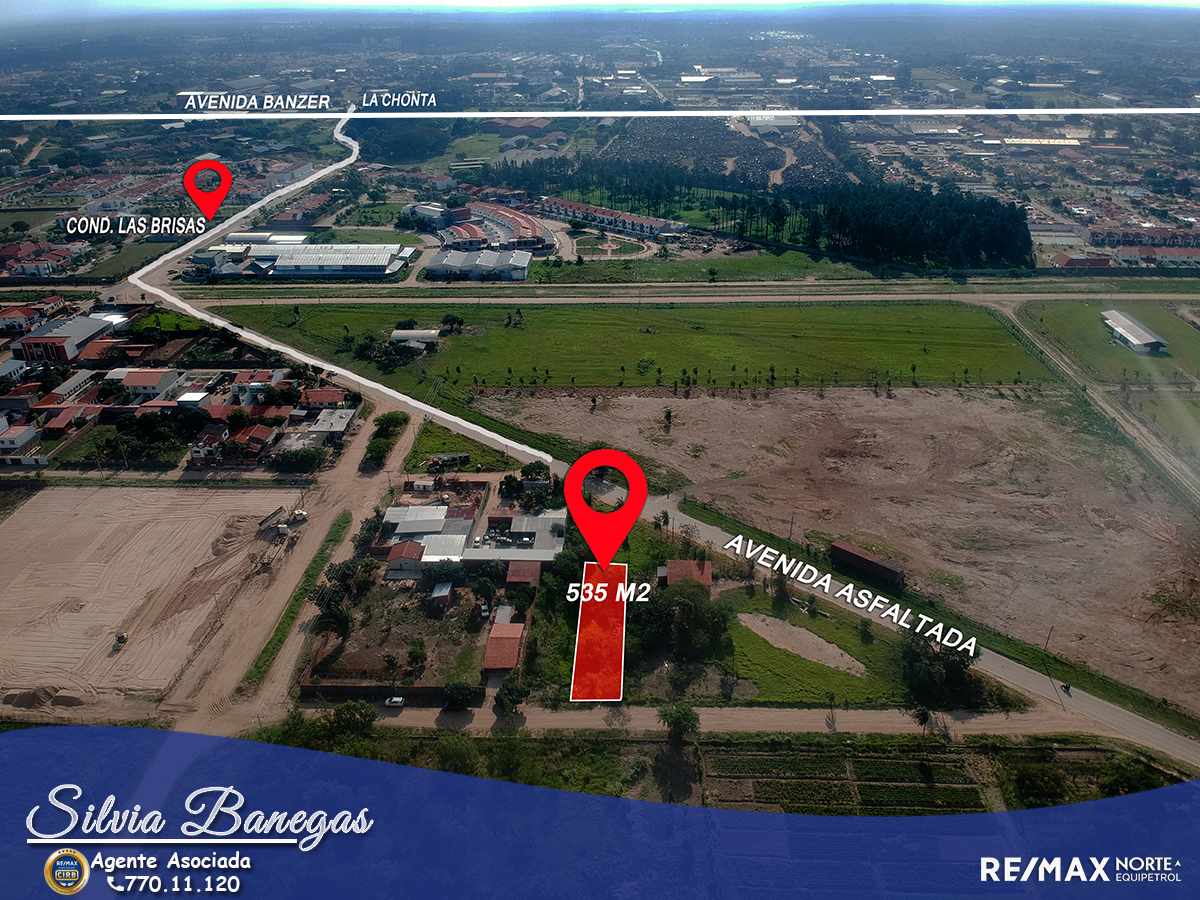 Terreno Zona Norte. Av. Banzer, entrando por La Chonta, pasando el Cond. Las Brisas y Triplex, a media cuadra de avenida asfaltada.Al frente del comedor de la Facultad de Ciencias Agrícolas UAGRM Foto 8