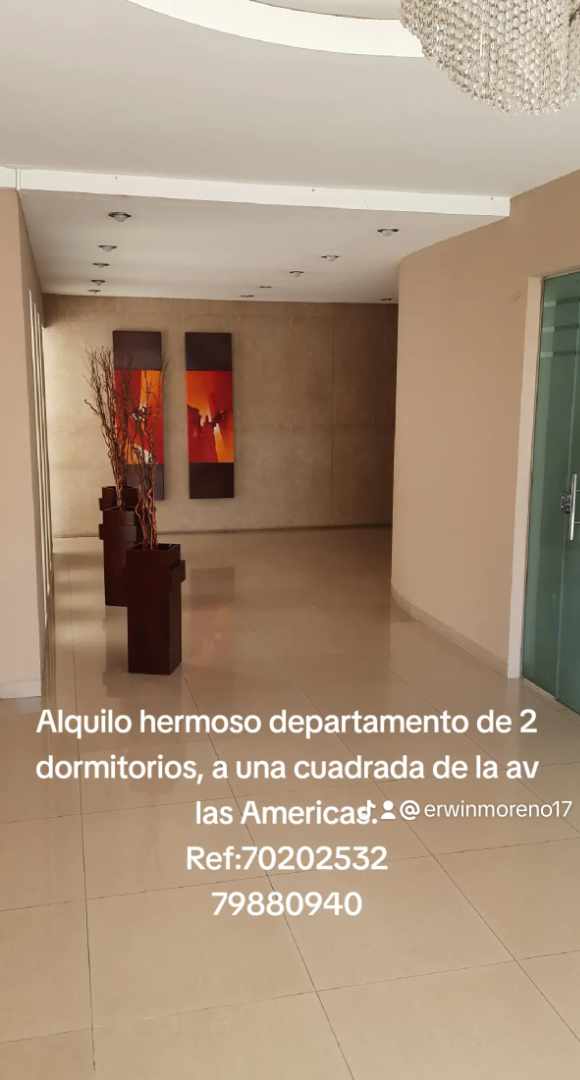 Departamento en Entre 1er y 2do anillo Sur en Santa Cruz de la Sierra 2 dormitorios 2 baños 1 parqueos Foto 5