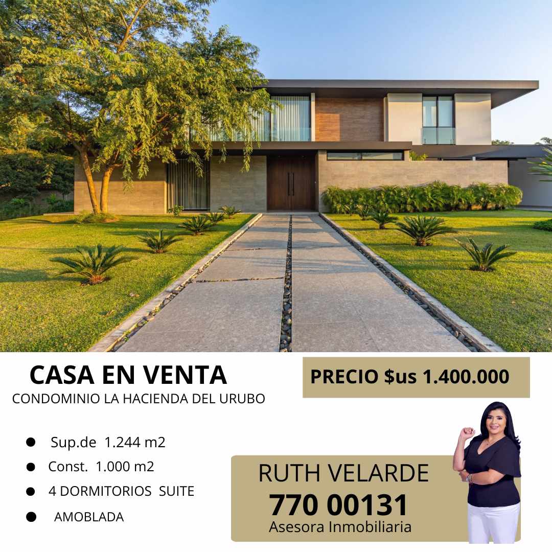 Casa en VentaCOND, LA HACIENDA DEL URUBO 
CASA DE LUJO EN VENTA 
AMOBLADA DE DISEÑADOR !!!!!!
LUJO Y CONFORT Foto 9