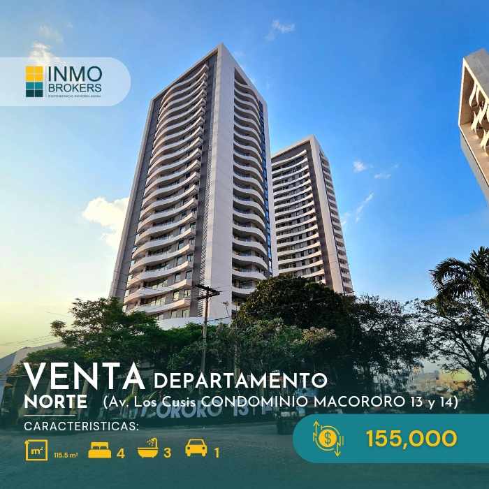 Departamento en VentaMacororo 13 y 14
Av. Los Cusis entre Av. Banzer y Beni Foto 1