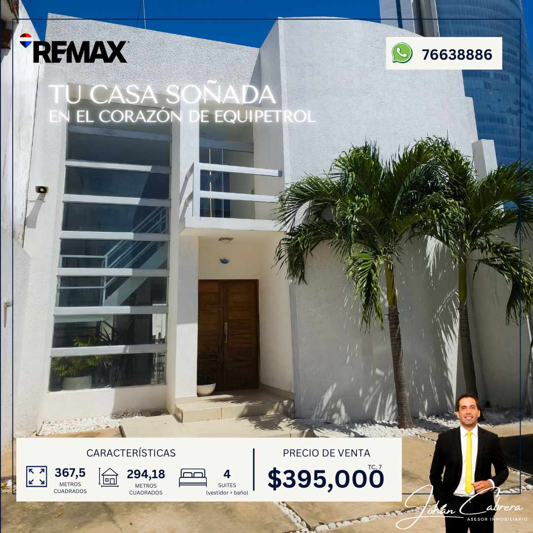 Casa en Venta𝗘𝗻 𝗲𝗹 𝗰𝗼𝗿𝗮𝘇𝗼́𝗻 𝗱𝗲 𝗘𝗾𝘂𝗶𝗽𝗲𝘁𝗿𝗼𝗹, 𝘁𝘂 𝗵𝗼𝗴𝗮𝗿 𝗱𝗲 𝗹𝘂𝗷𝗼 𝘁𝗲 𝗲𝘀𝗽𝗲𝗿𝗮❗  Foto 1
