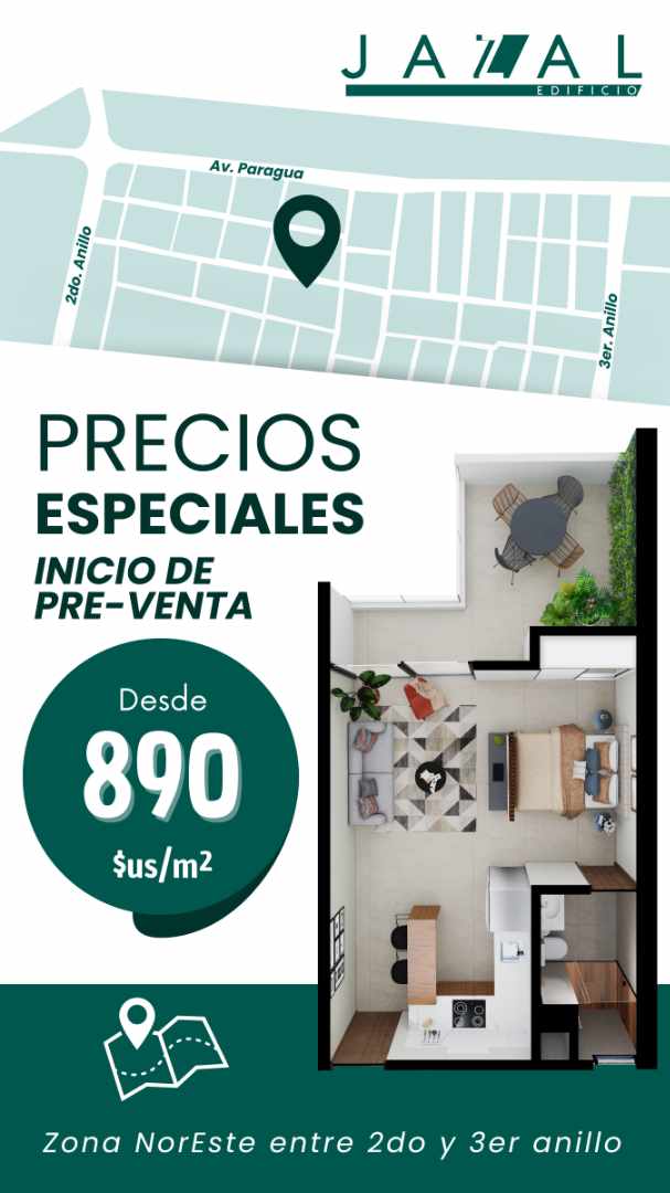 Departamento en VentaPRE-VENTA de DPTOS a T/C oficial entre 2do y 3er anillo. OPORTUNIDAD de resguardar y crecer tu capital 💰 ✨  1 dormitorios 1 baños  Foto 15