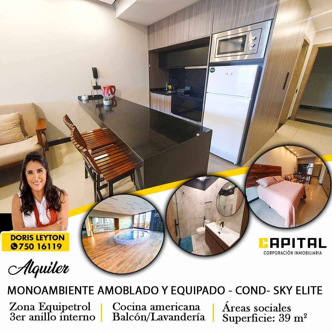 Departamento en AlquilerMONOAMBIENTE AMOBLADO Y EQUIPADO EN EDIFICIO SKY ELITE  1 dormitorios 1 baños  Foto 1