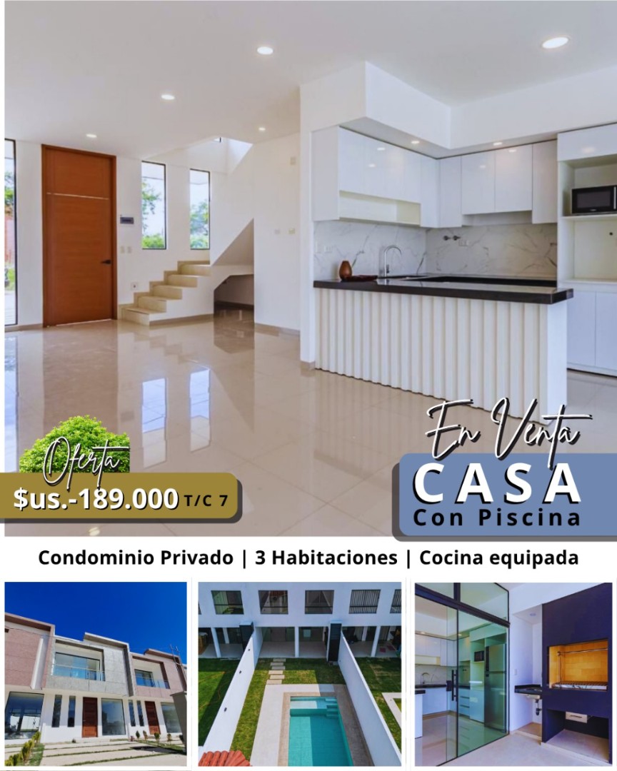 Casa en Venta(TC 7) Urubo, a 3 min. del puente. Condominio Cerrado  Foto 1