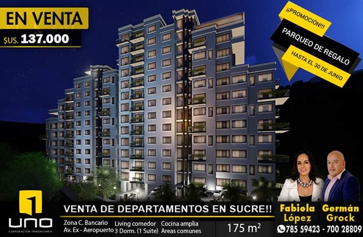 Departamento DPTOS 3 DORM Y DÚPLEX, CIUDAD DE SUCRE Foto 1