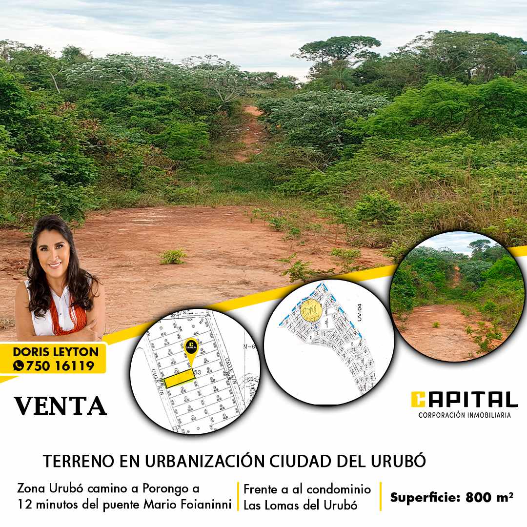 Terreno EN EL URUBO PARA INVERSION!! VENDO TERRENO PAGO EN BOLIVIANOS Foto 1
