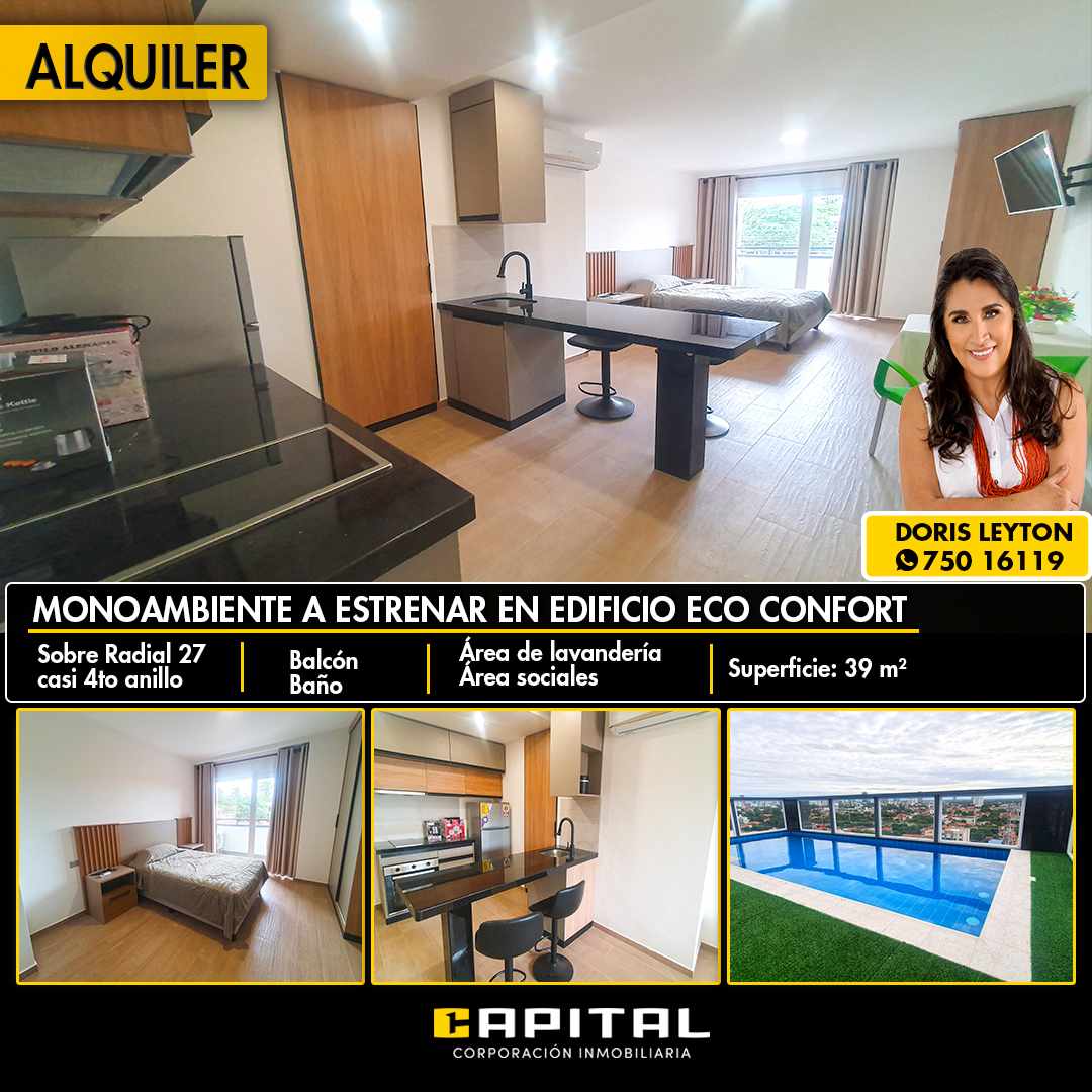 Departamento en Entre 3er y 4to anillo Norte en Santa Cruz de la Sierra 1 dormitorios 1 baños  Foto 1