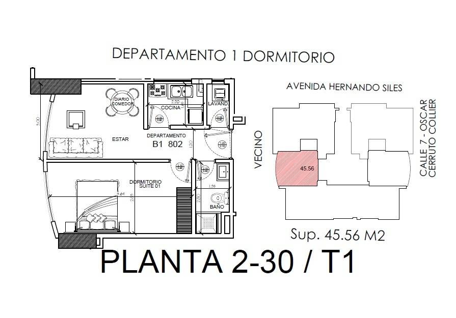 Departamento en VentaOBRAJES, AV. HERNANDO SILES 1 dormitorios 1 baños  Foto 10