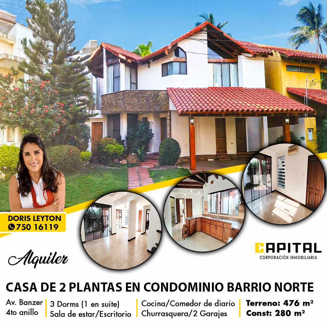 Casa en Entre 4to y 5to anillo Norte en Santa Cruz de la Sierra 2 dormitorios 5 baños 3 parqueos Foto 1