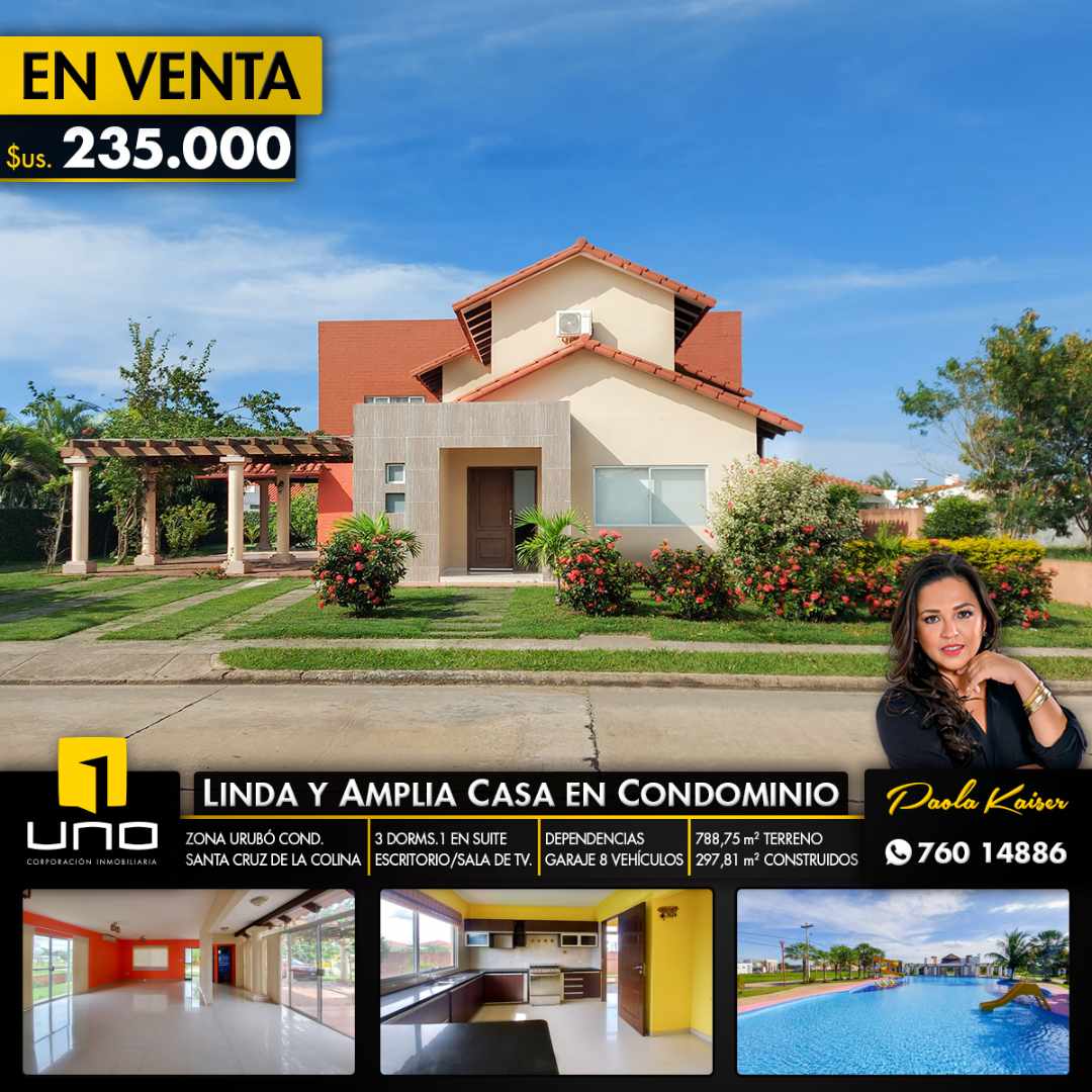 Casa Linda casa en venta en Condominio, Zona Urubo Foto 1