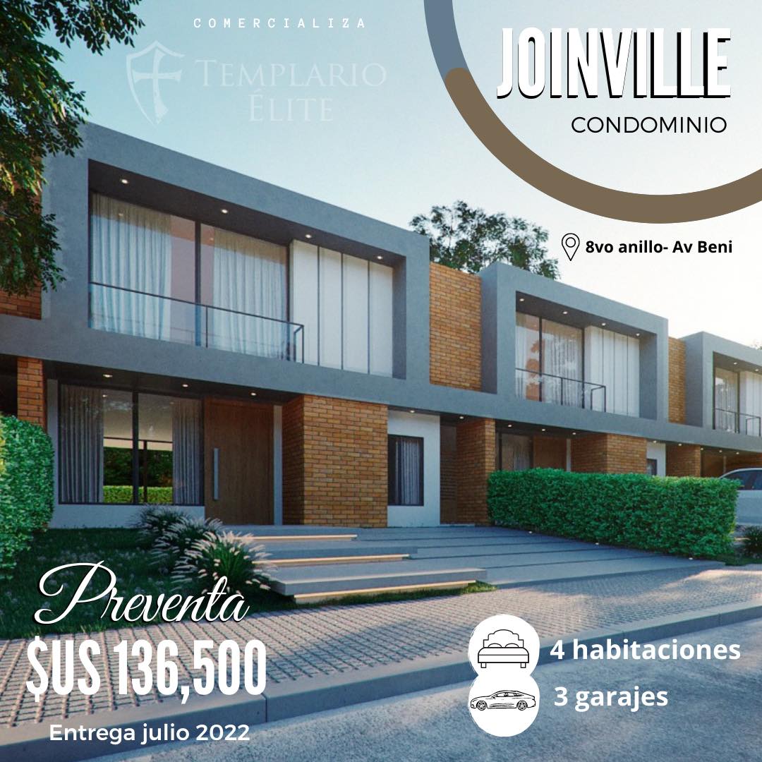 Casa en Venta8vo y 9no anillo condominio JOINVILLE - casas en preventa entrega julio 2022 4 dormitorios 3 baños 3 parqueos Foto 1