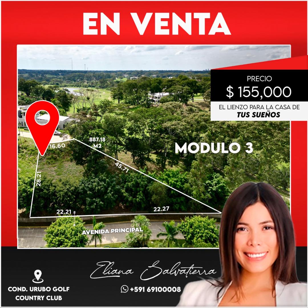 Terreno en VentaTerreno en venta en Urubó Golf, sobre avenida principal.    Foto 1