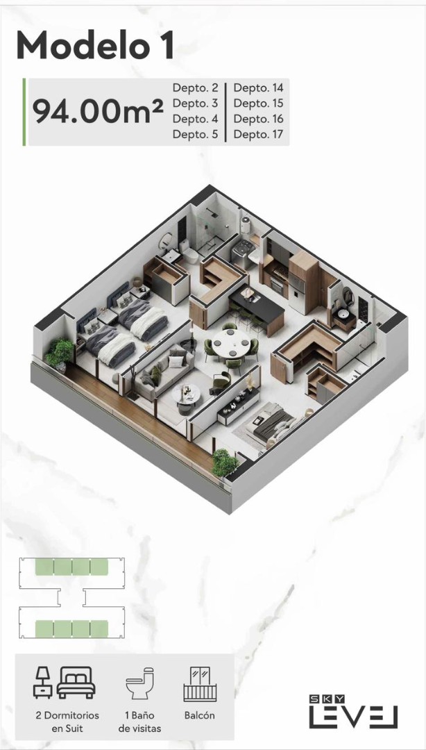 Departamento en VentaEquipetrol , Santa Cruz , SKY LEVEL 1 dormitorios 2 baños 1 parqueos Foto 15