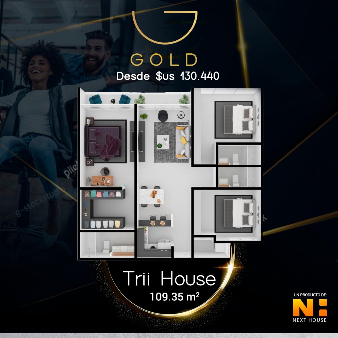 Departamento en VentaBarrio Equipetrol. Con frente a la Calle 9C y 9D entre La Plata (8 Este) y 3er Anillo Interno, a 1 cuadra de la Av. La Salle. 3 dormitorios 3 baños  Foto 1