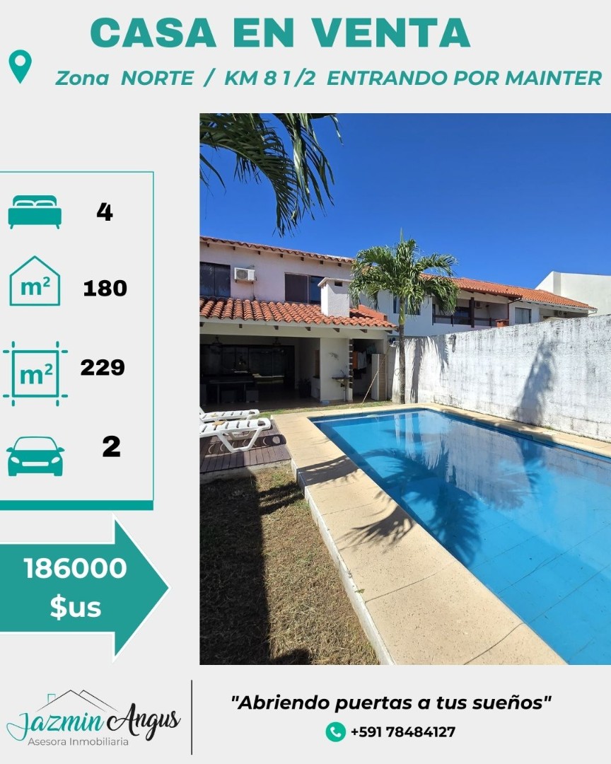 Casa en VentaZONA NORTE Km 8   1 /2 4 dormitorios 4 baños 2 parqueos Foto 1