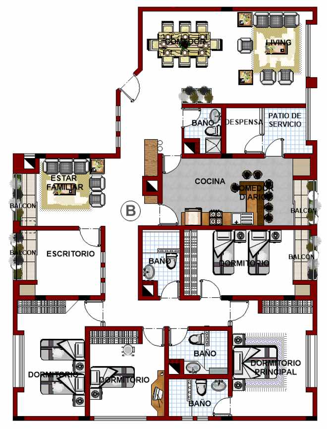 Departamento en Las Cuadras en Cochabamba 4 dormitorios 4 baños 1 parqueos Foto 3