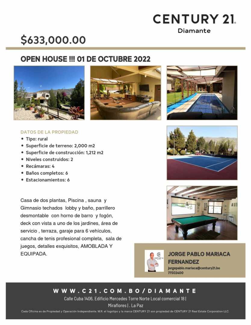 Casa en VentaCarretera La Paz  - Valencia, Urb. Las acacias  Zona Huajchilla. 3 dormitorios 6 baños 6 parqueos Foto 2