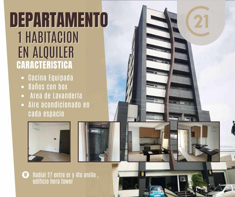 Departamento en Entre 3er y 4to anillo Norte en Santa Cruz de la Sierra 1 dormitorios 1 baños  Foto 2