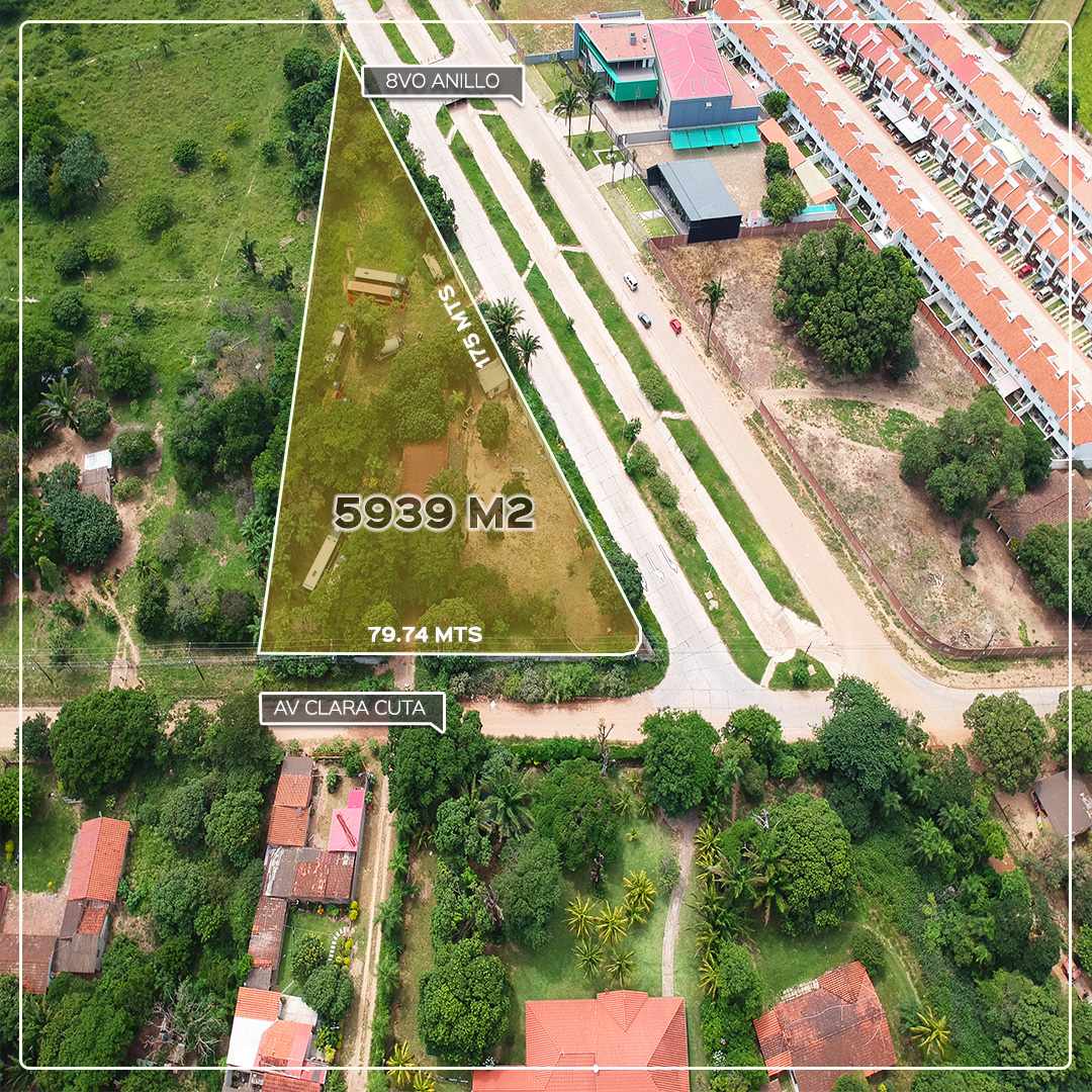 Terreno en Venta8VO ANILLO ESQUINA CLARA CUTA, ENTRE AV BANZER Y AV BENI    Foto 3